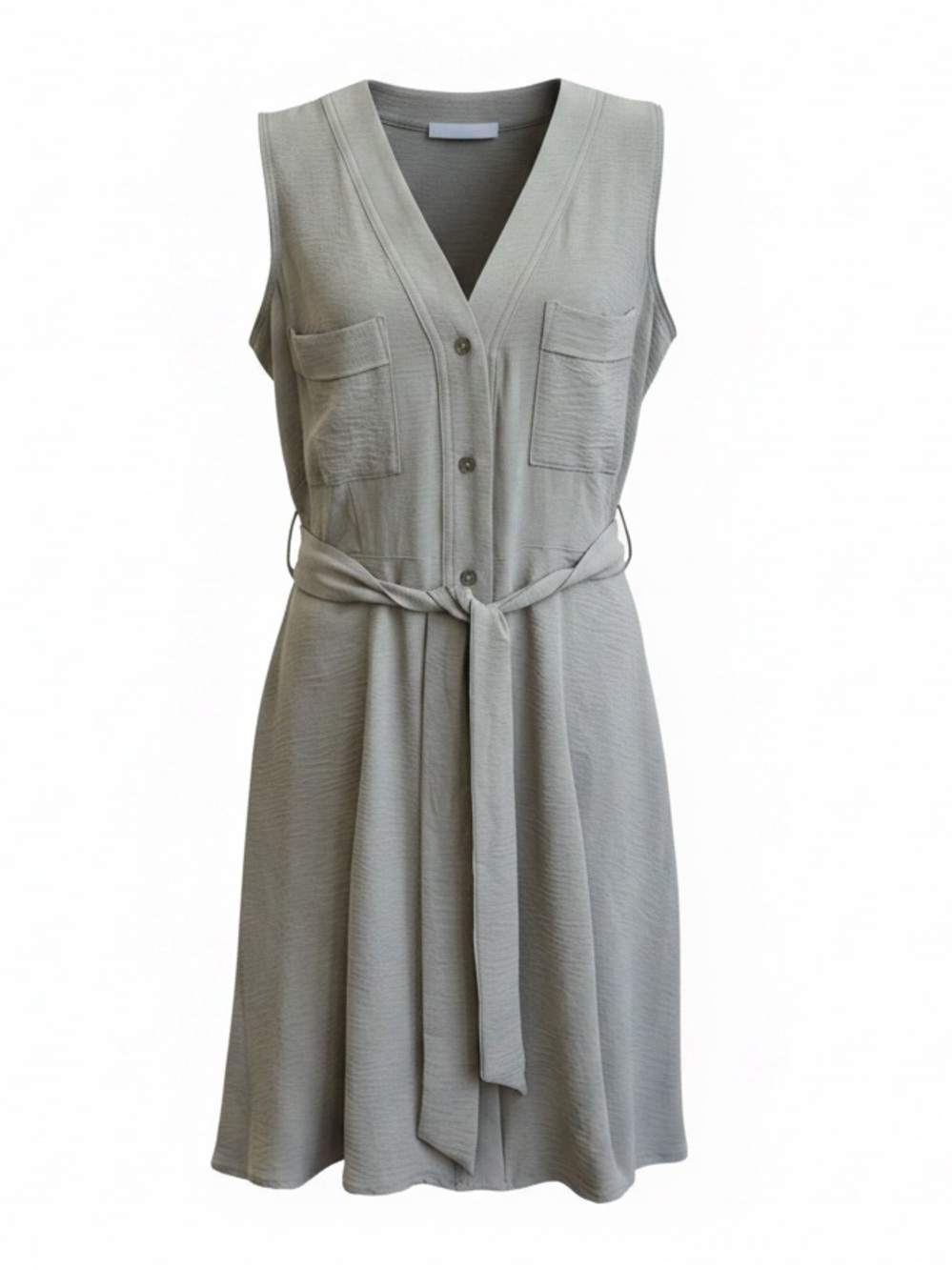 NWT - DKNY Olive Green Sleeveless Button-Front Dress